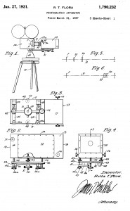 Image from Rolla T. Flora patent for a "Photographic Apparatus" (US 1,790,232)